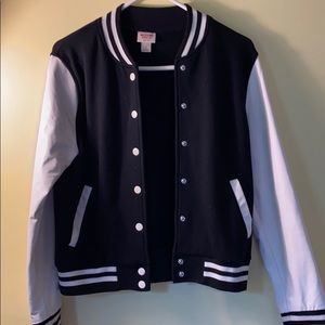 black and white letterman jacket